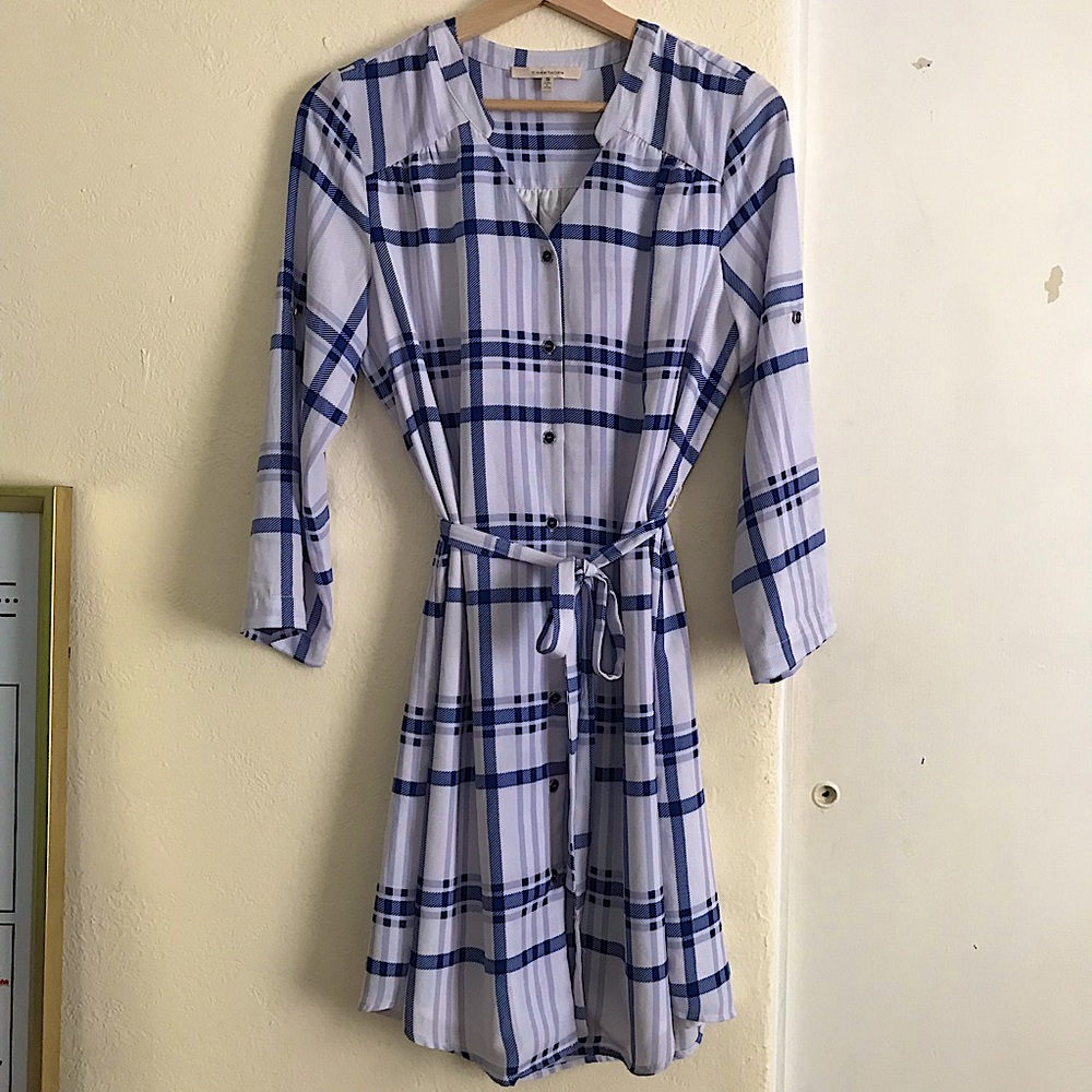 41 Hawthorn light blue/indigo plaid Shirtdress